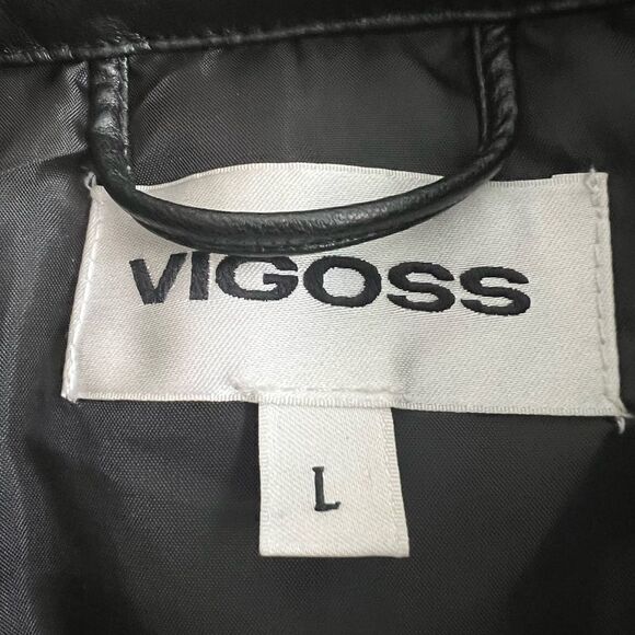 Vigoss black vegan leather puffer vest, size large. - Picture 2 of 5